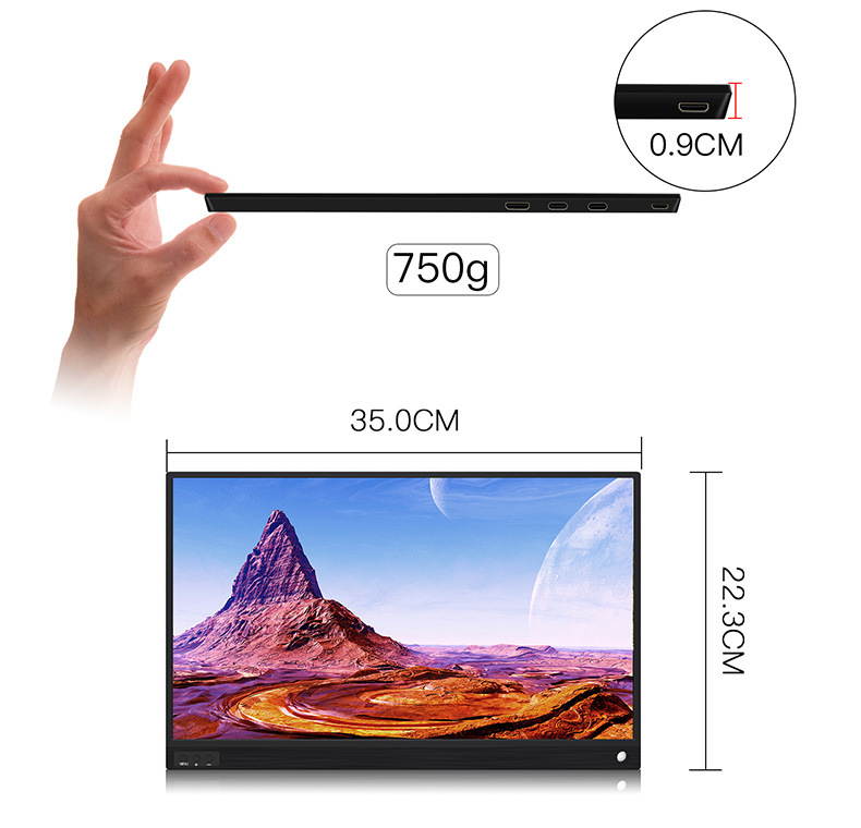 Global portable display 15.6-inch touch full HD computer monitor USB C dual monitor with speakers, gaming monitor for PS3 PS4 Xbox Nintendo Raspberry Pi