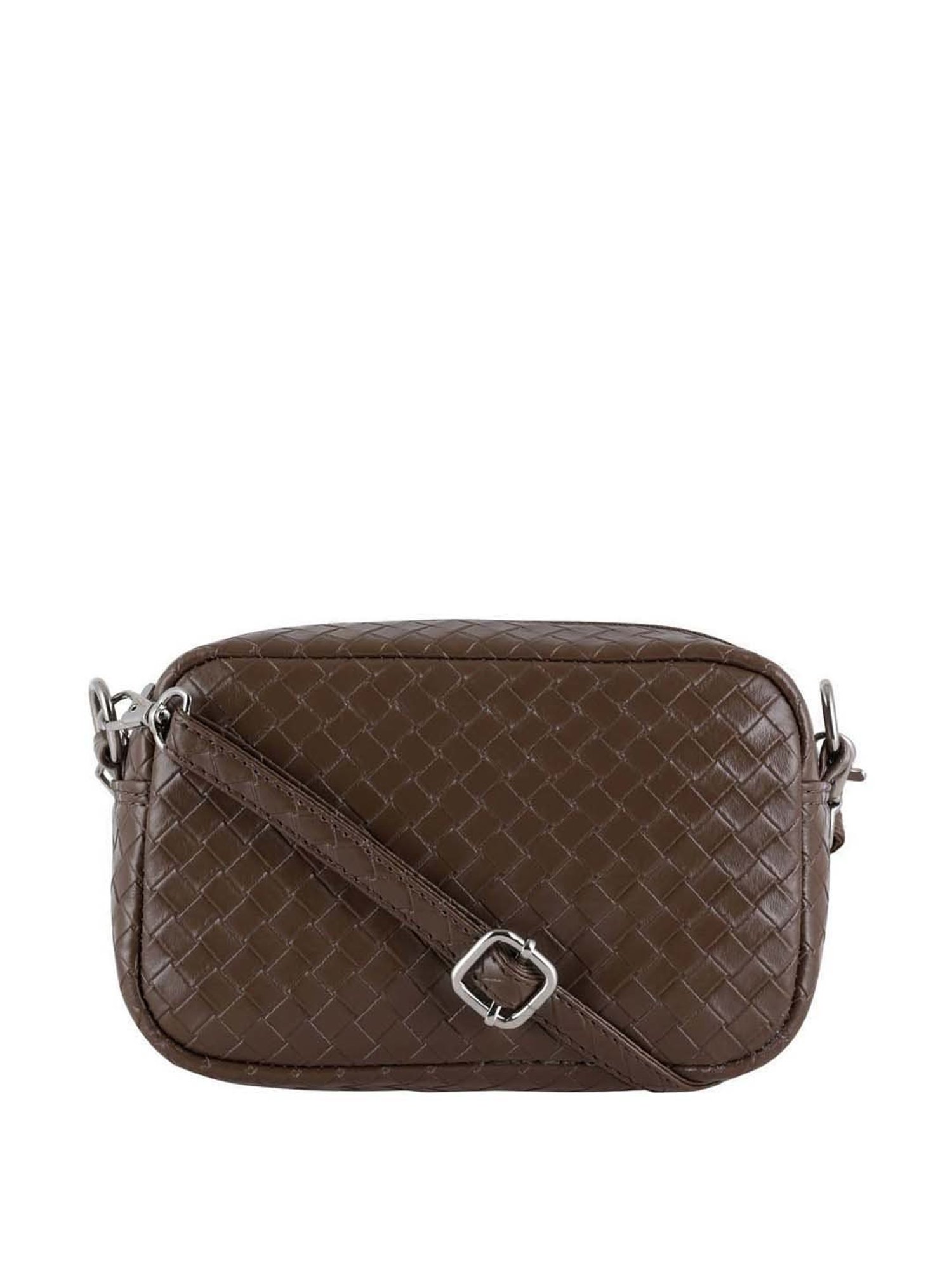 Toteteca Brown Textured Medium Sling Handbag