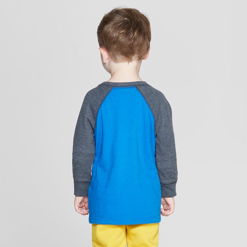 Toddler Boys' Thermal Raglan Long Sleeve T-Shirt - Cat & Jack™ Blue 12M