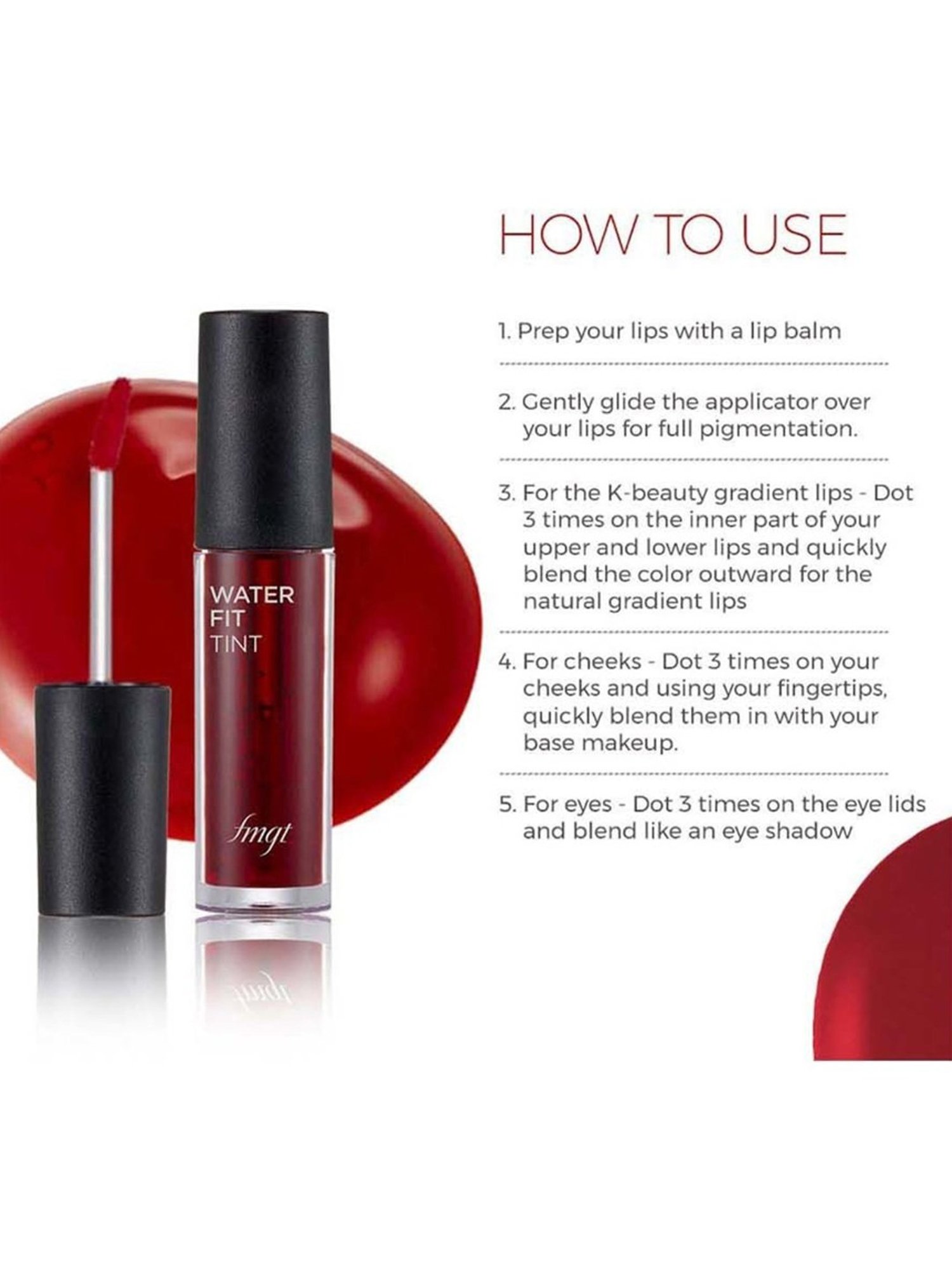The Face Shop Water Fit Lip Tint - Red Signal - 5 gm