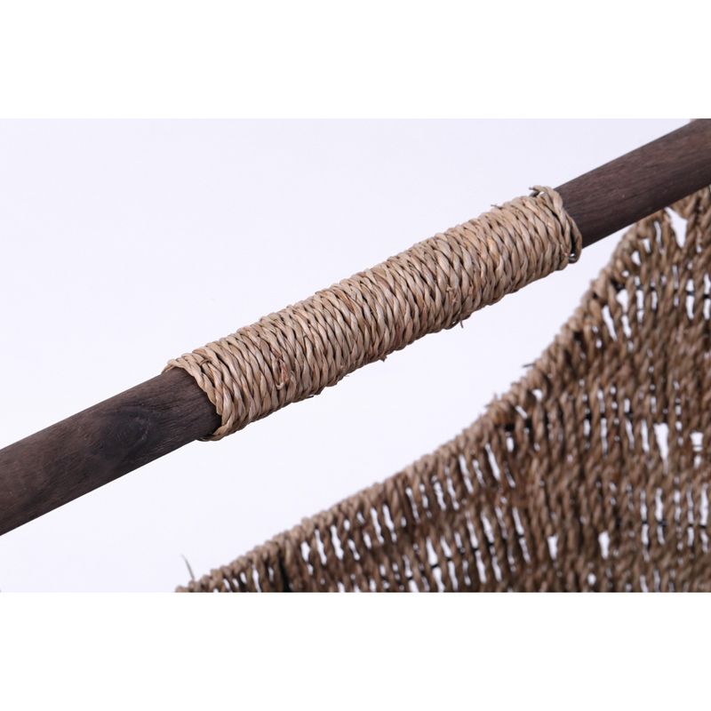 Vintiquewise Free Standing Magazine and Toilet Paper Holder Basket with Wooden Rod