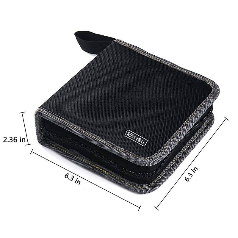 CD DVD Case, 36 Capacity CD DVD VCD Disc Case Wallet Holder Binder Bag Storage for Car Home Travel (Black)