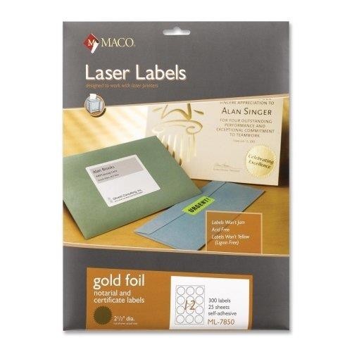 Maco Round Foil Laser Label 300 EA/PK