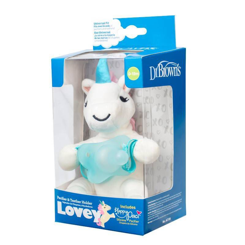 Dr. Brown's Unicorn Lovey with Pink One-Piece Pacifier