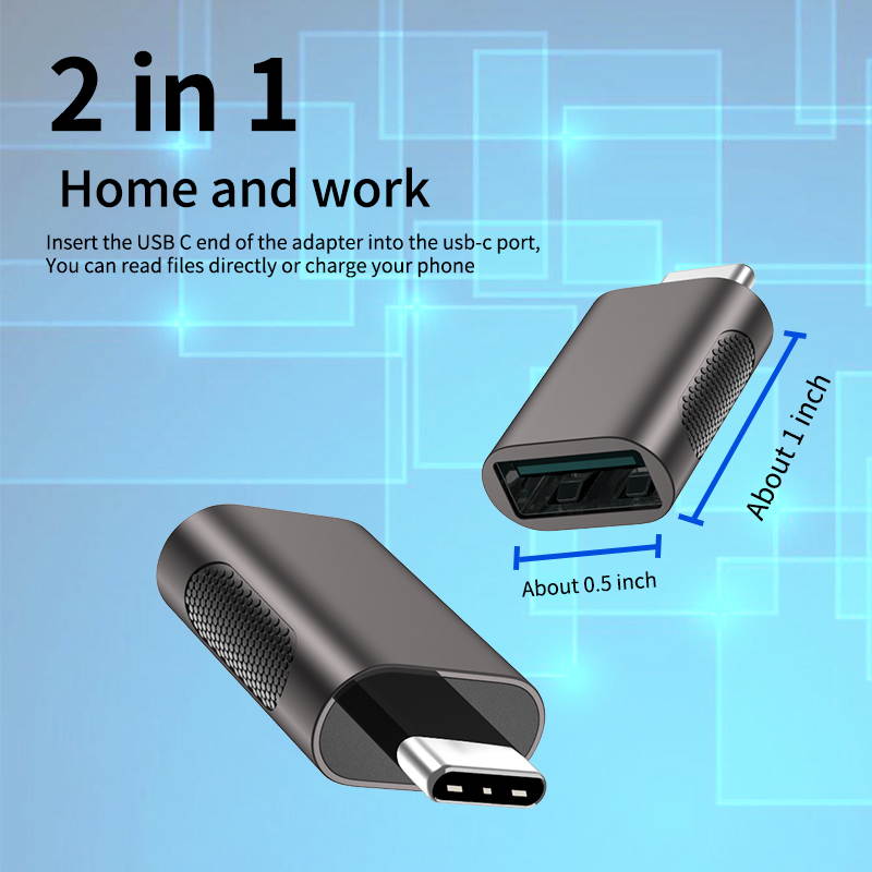 USB C to USB Adapter(2 Pack),USB-C to USB 3.0 Adapter,USB Type-C to USB,Thunderbolt 3 to USB Female Adapter OTG for MacBook Pro2019,MacBook Air 2020,iPad Pro 2020,More Type-C Devices(Silver)