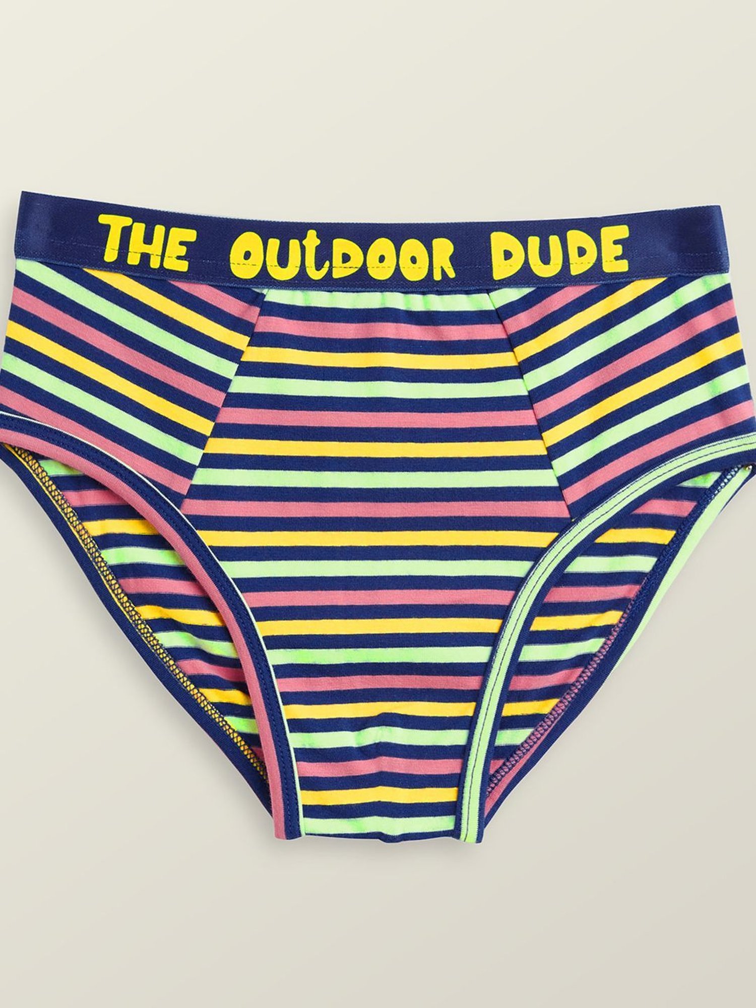 XY Life Kids Yellow & Blue Striped Breifs (Pack of 5)