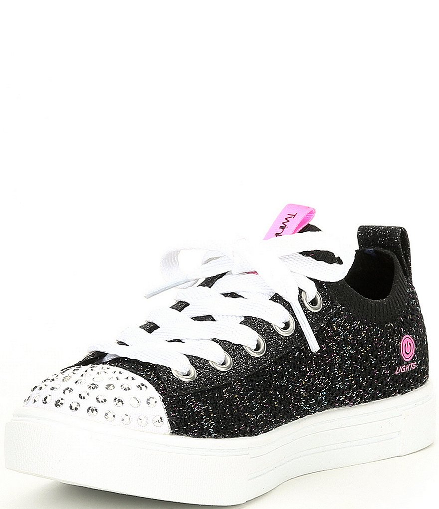Skechers Girls' Twinkle Toes Twinkle Sparks-Knit Shines Light Up Sneakers (Youth)
