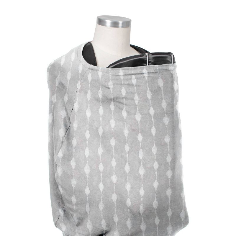 Bebe au Lait Pure & Simple 5-in-1 Cover with 2 Nursing Pads - Gray Shibori