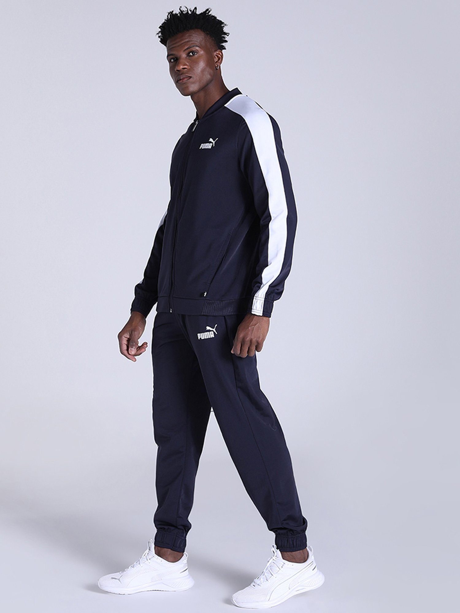 Puma Blue Regular Fit Colour Block Tracksuit