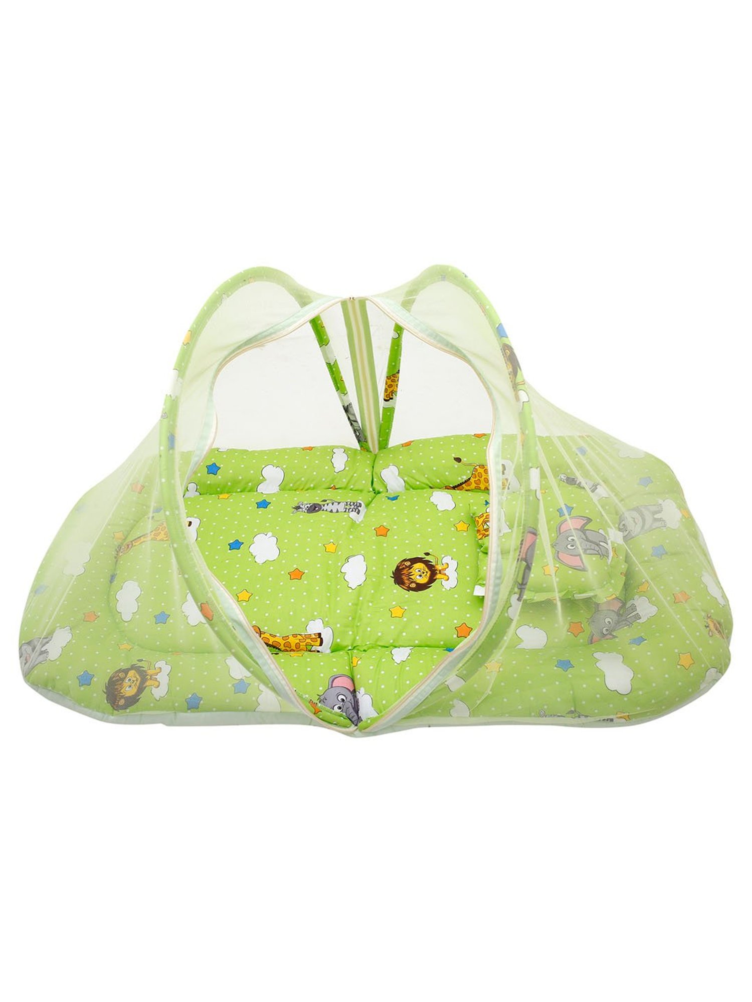 Baby Moo Tent Mattress Set with Neck Pillow Fun In The Jungle Green