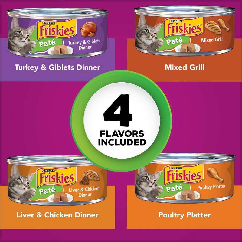 Purina Friskies Paté Wet Cat Food Poultry Favorites - 5.5oz/32ct Variety Pack
