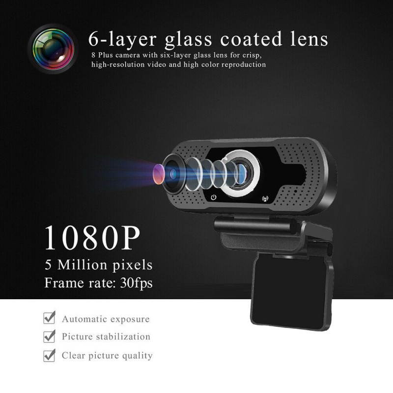 HD 1080P Webcam Autofocus Web Camera Cam For PC Laptop Desktop With Microphone