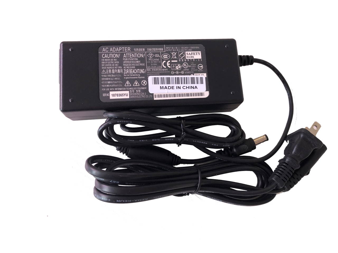 24V 2.65A Power Adapter for Fujitsu fi-6130 fi-6140 fi-6230 fi-6240 fi-5530C2 Battery Charger 5.5mm*2.0mm