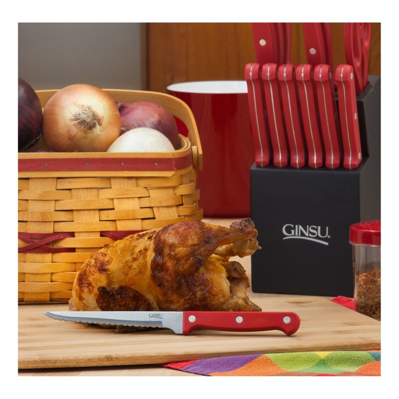 Ginsu 14Pc Cut Set - Red