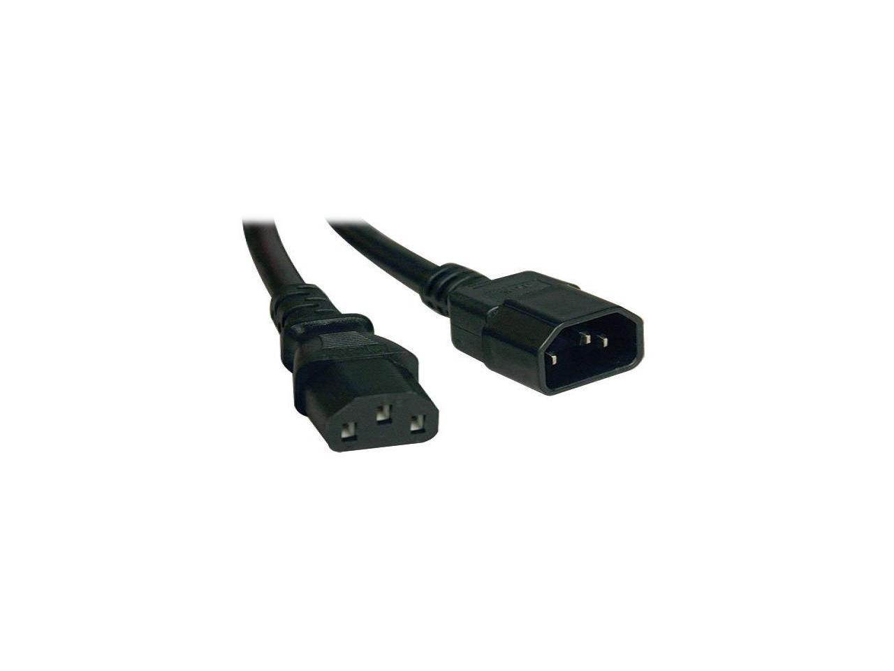 SA Heavy-Duty Power Extension Cord, 15A, 14AWG (IEC-320-C14 to IEC-320-C13), 3-ft