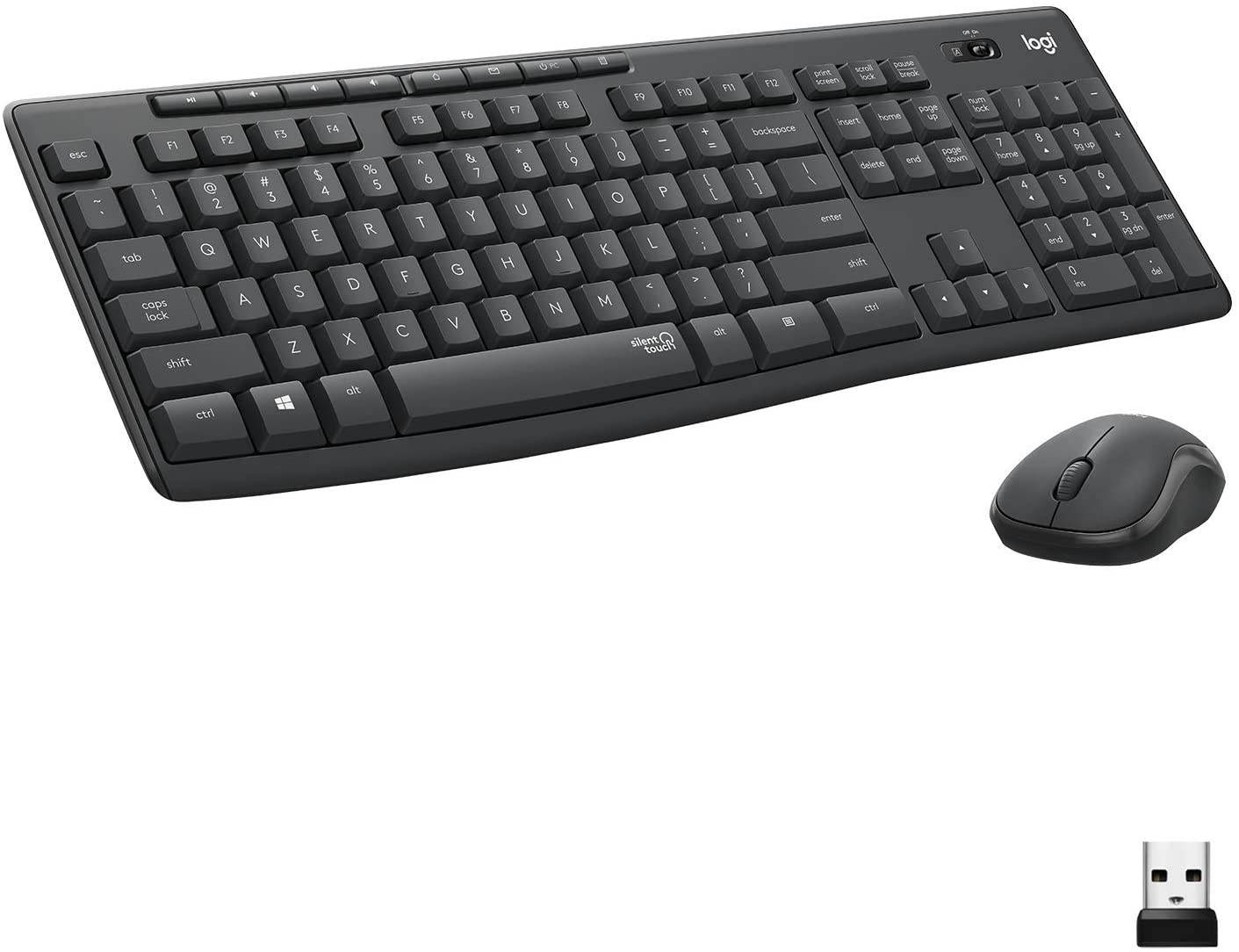 Updated Logitech MK295 Wireless Mouse & Keyboard Combo with SilentTouch Technology, Full Numpad, Advanced Optical Tracking, Lag-Free Wireless