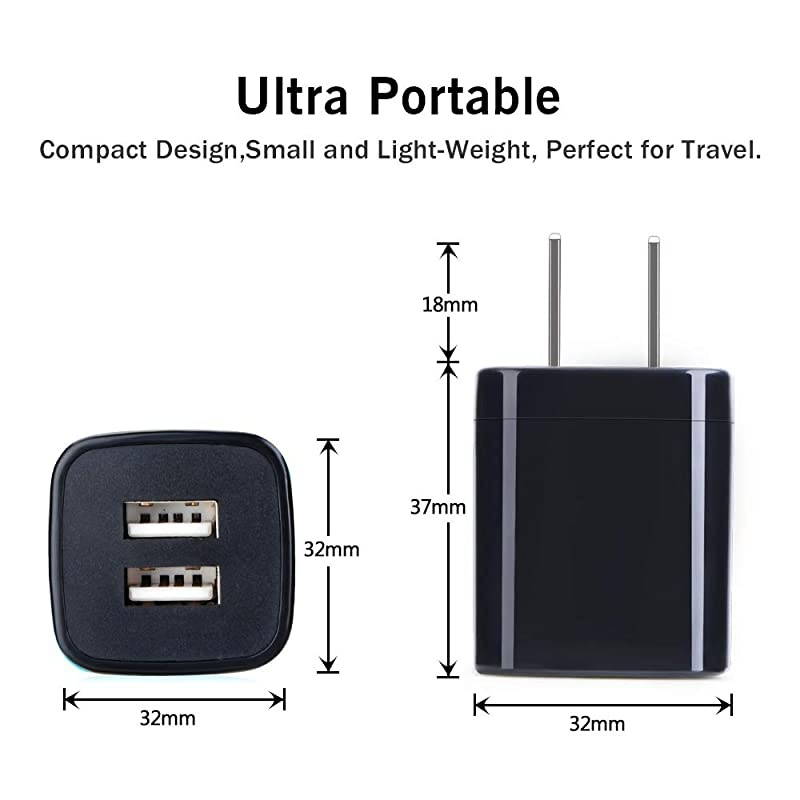 USB Wall Plug  21A Dual Port USB Power Block 5 Pack Portable Quick Charger Cubes Compatible iPhone 76 plus8x Samsung Galaxy S9S10eS9S8 PlusS6 LG G8G7V35V40 ThinQ Moto G7 plus