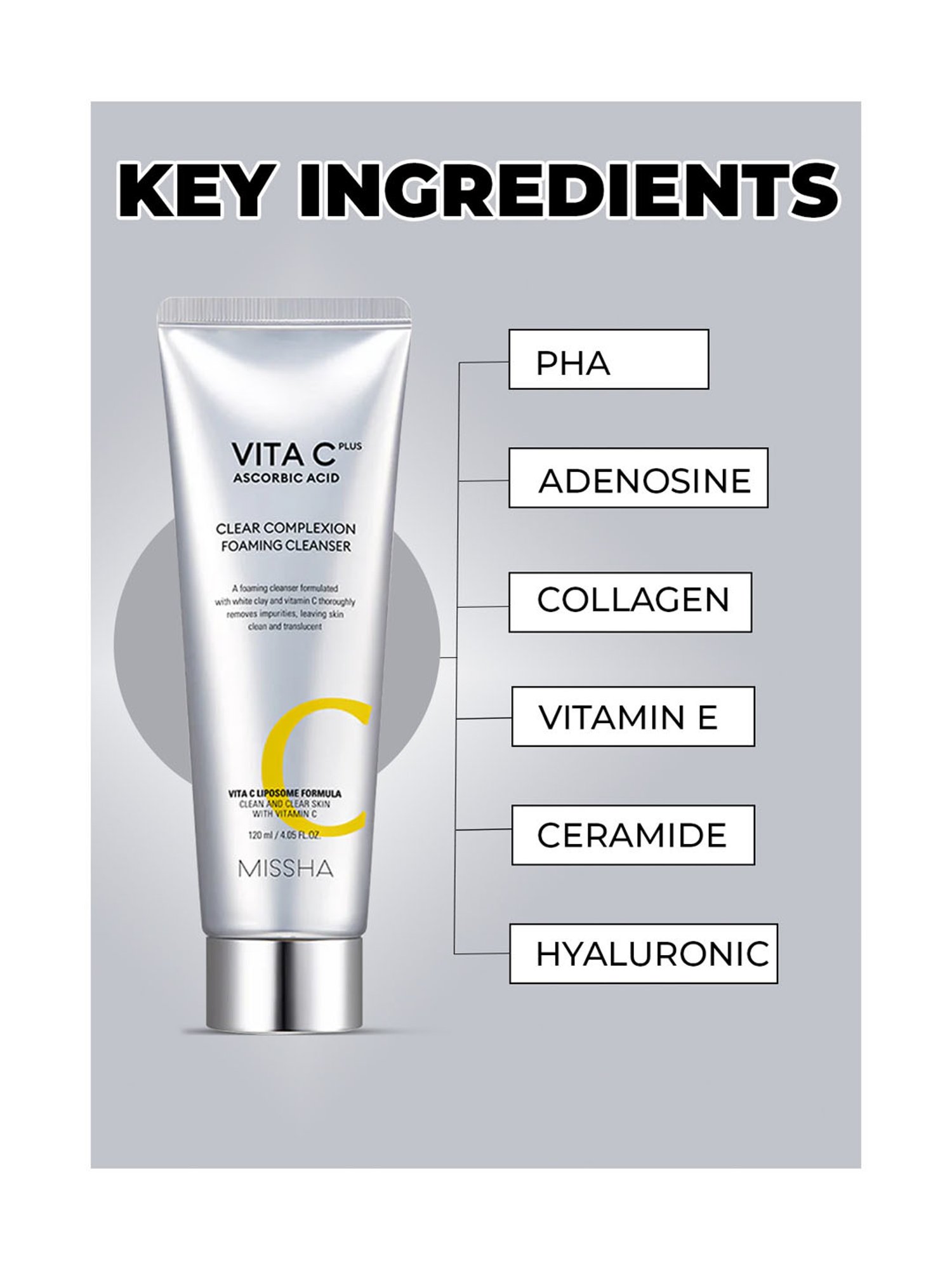 MISSHA Vita C Plus Clear Complexion Foaming Cleanser - 20 ml