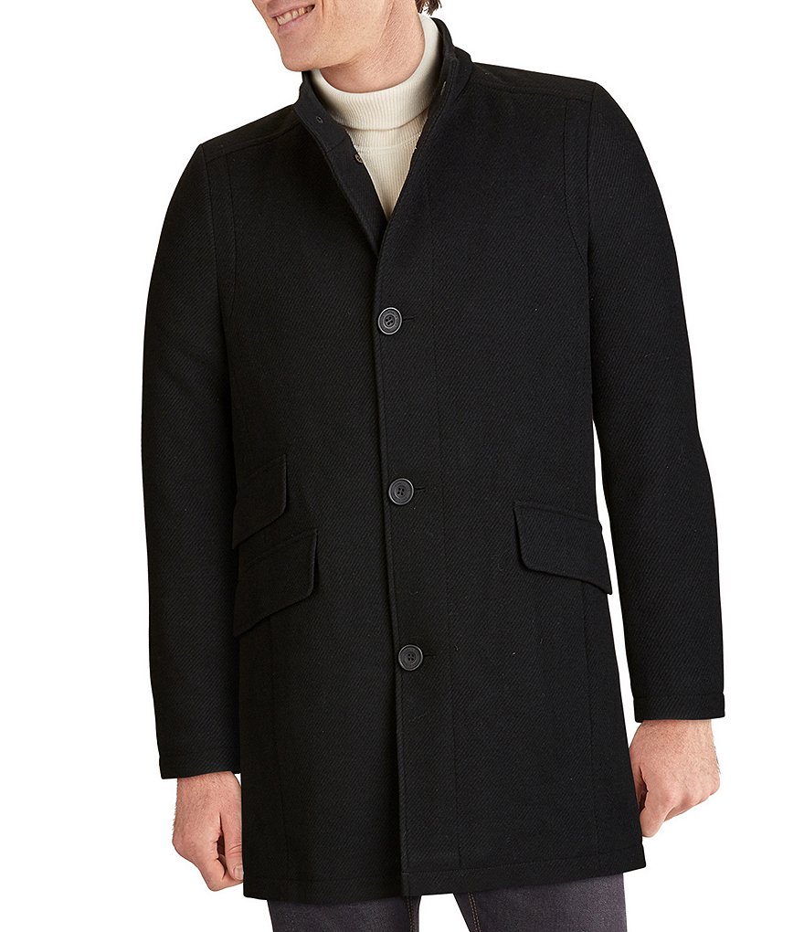 Kenneth Cole New York Long-Sleeve Twill Wool-Blend Coat