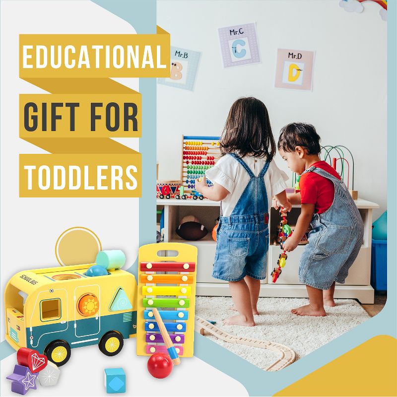 Leo & Friends School Bus Pound and Tap Bus Bench