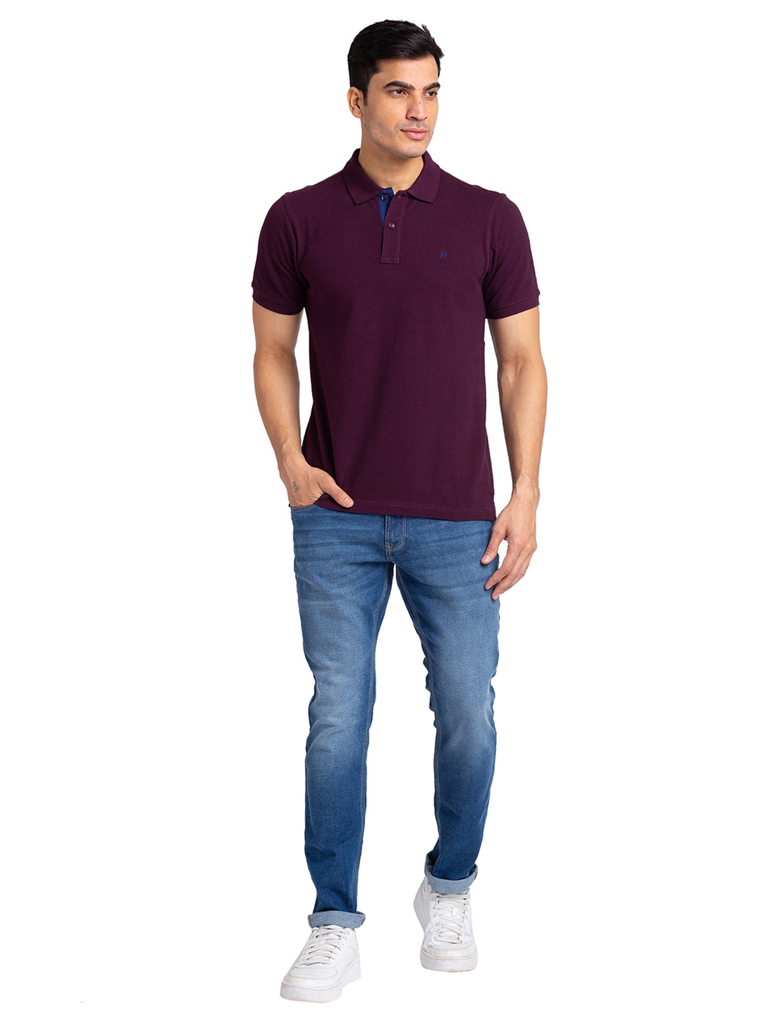 Raymond Wine Regular Fit Polo T-Shirt
