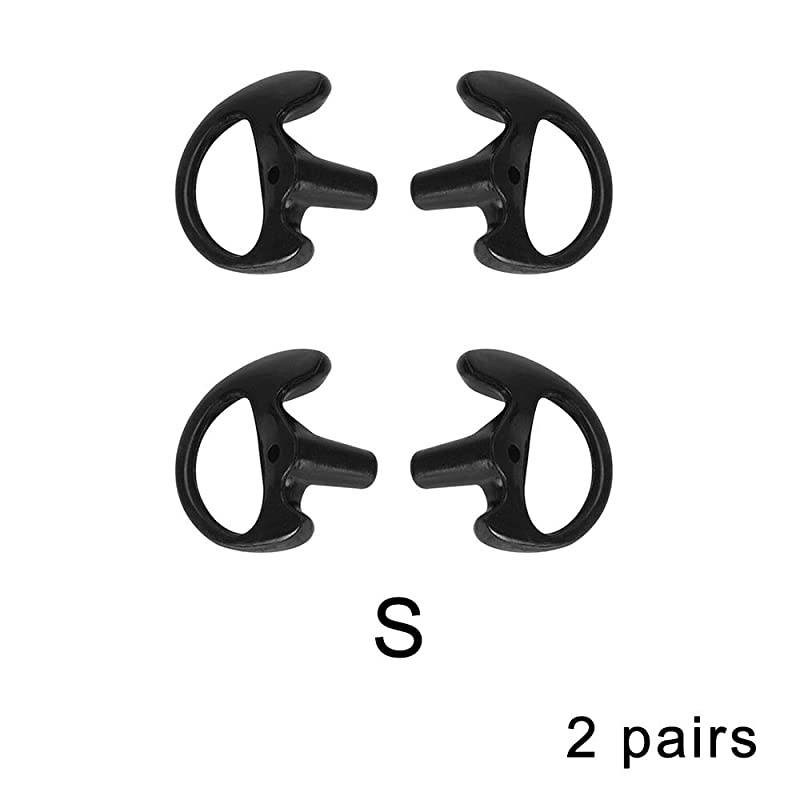 Replacement Silicon Earmold Earbud for Covert Air Acoustic Earpiece Compatible with Most TwoWay Radio Coil Tube Audio Kits Black Small Pair of 2