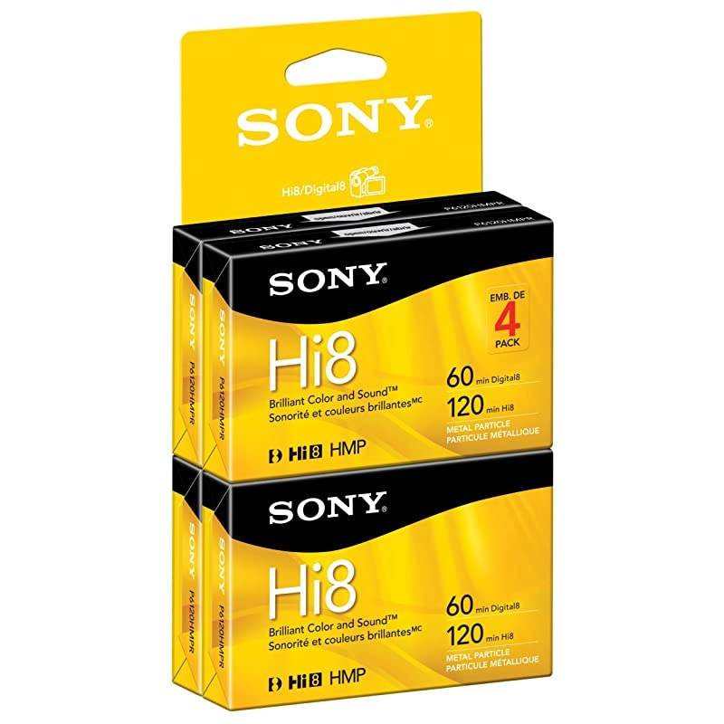 Hi8 Camcorder 8mm Cassettes 120 Minute (4-Pack) (Discontinued by Manufacturer)