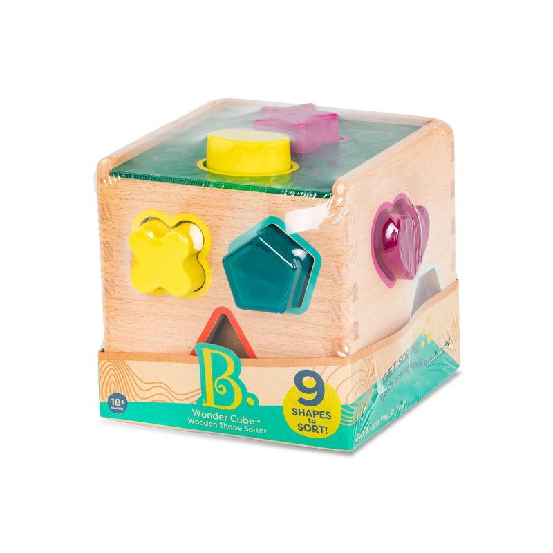 B. toys Wooden Shape Sorter - Wonder Cube