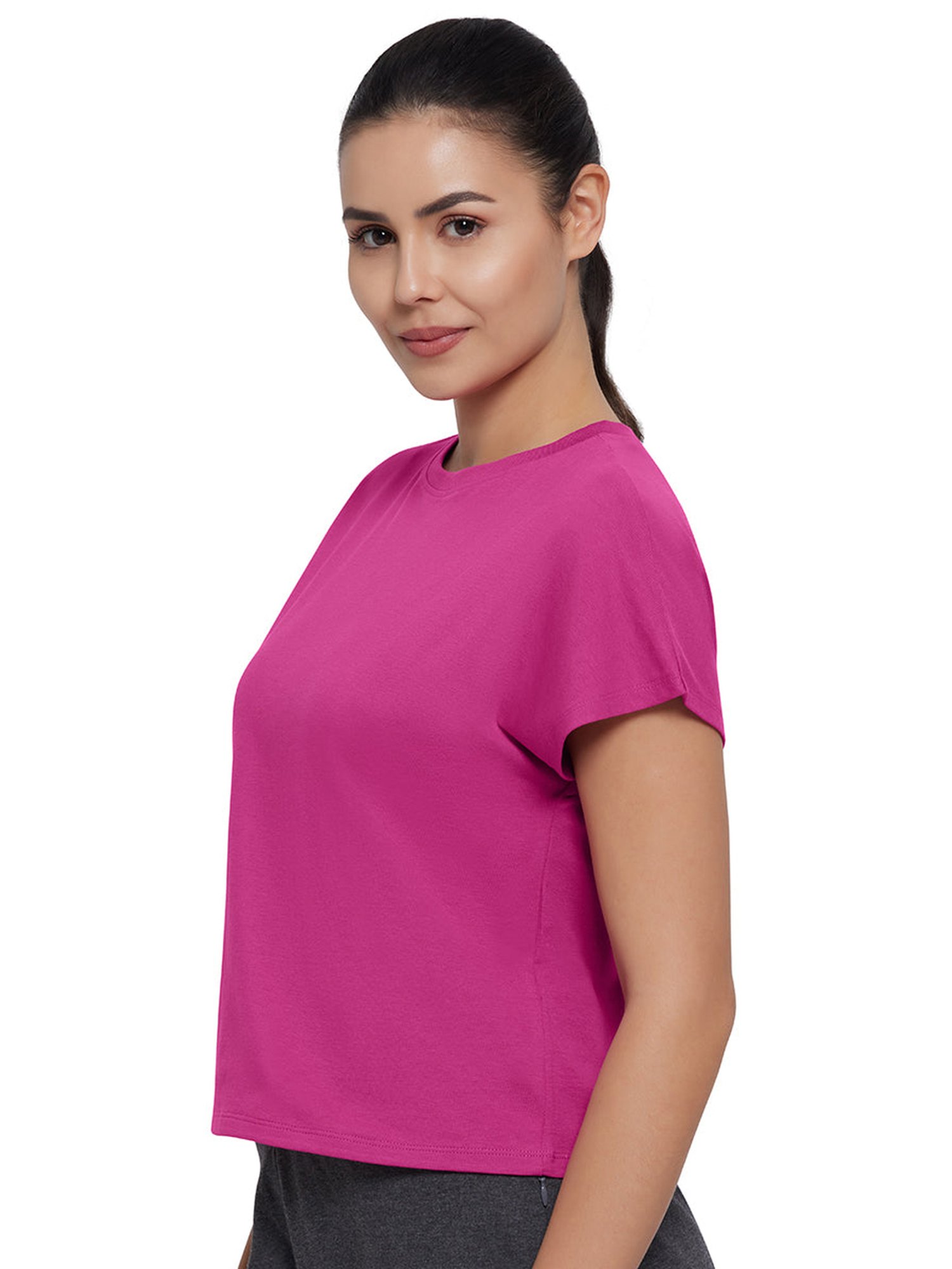 Amante Pink Cotton Sports T-Shirt