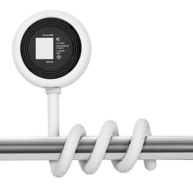 Versatile Twist Mount for Nest Cam Indoor, Flexible Gooseneck-Like Mount for Nest Indoor Camera - Attach Your Nest Cam Indoor Wherever You Like Without Tools or Wall Damage (White)