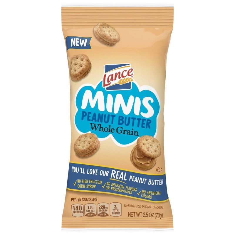 Lance Peanut Butter Whole Grain Mini Sandwich Cracker Tube - 2.5oz