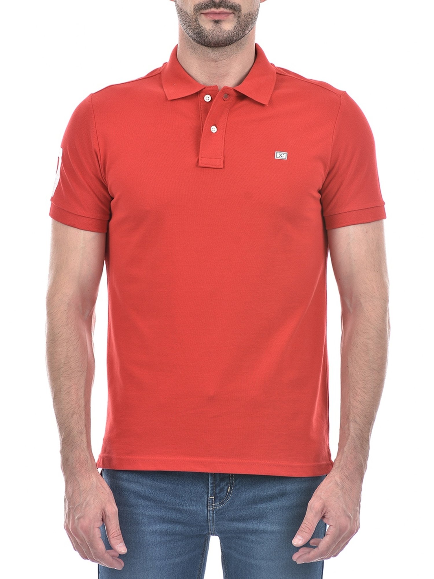 Numero Uno Red Cotton Regular Fit Polo T-Shirt