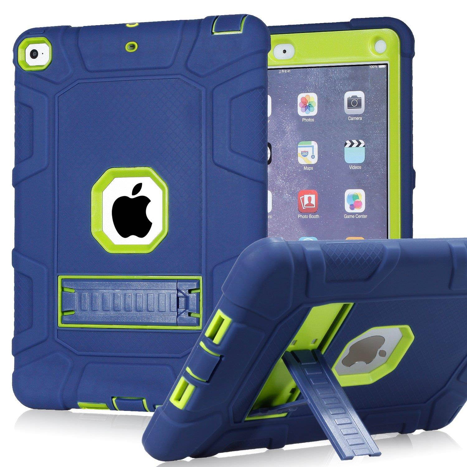 iPad 6th Generation Cases, iPad 2018 Case, iPad 9.7 Inch Case,Hybrid Shockproof Rugged Drop Protection Cover Built with Kickstand for New iPad 9.7 inch A1893/A1954/A1822,/A1823 (Navy)