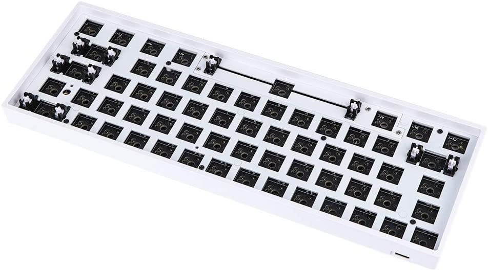 EPOMAKER GK61X RGB Hotswap Custom DIY Kit for 60% Keyboard, PCB Mounting Plate Case (GK61X White)