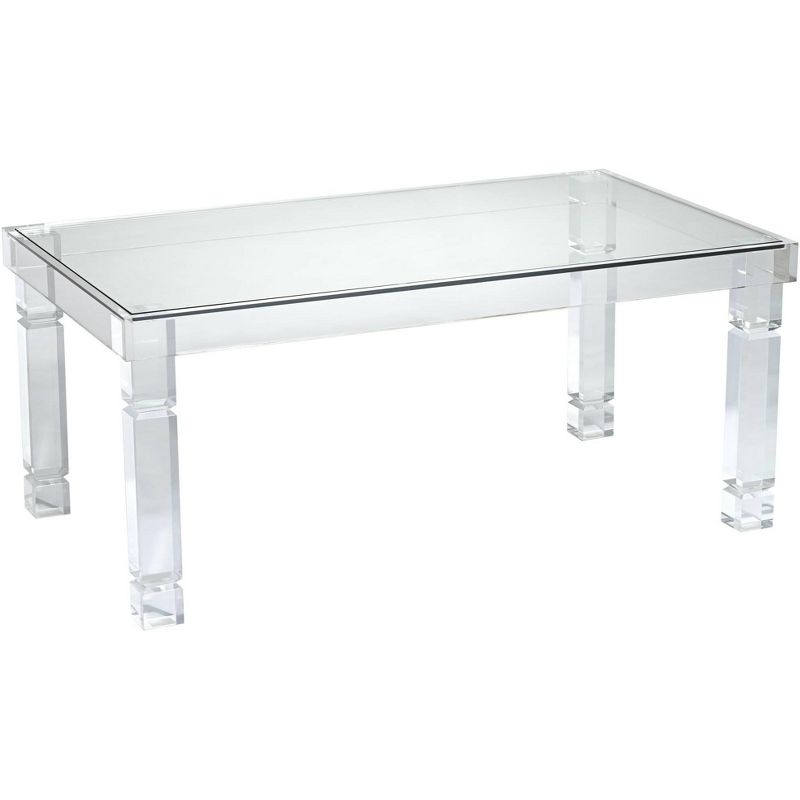 55 Downing Street Marley 42" Wide Clear Acrylic Rectangular Coffee Table