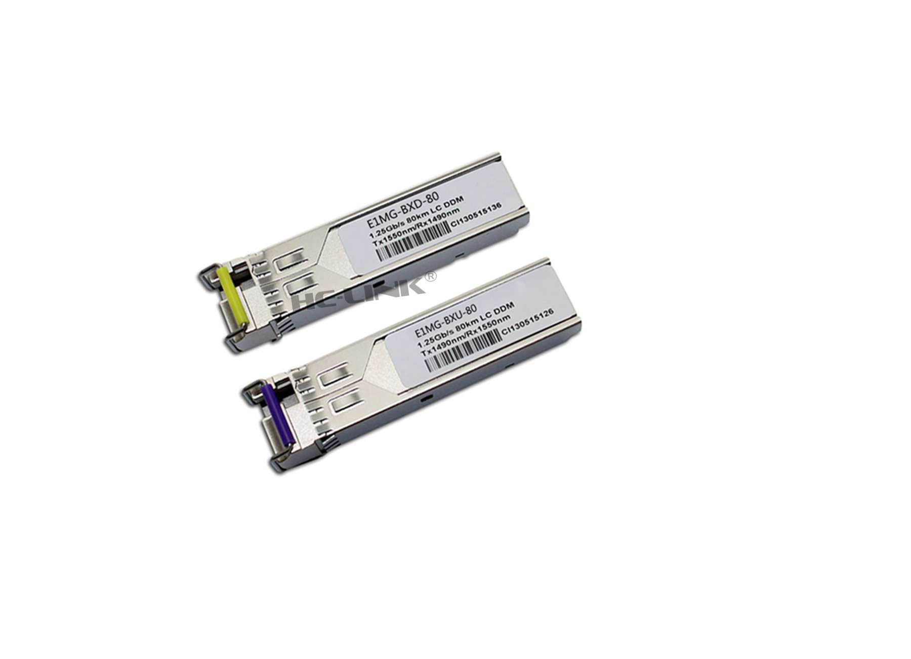 E1MG-BXU-80/E1MG-BXD-80 Brocade Compatible 1.25G 1490/1550nm BiDi 80km Transceiver