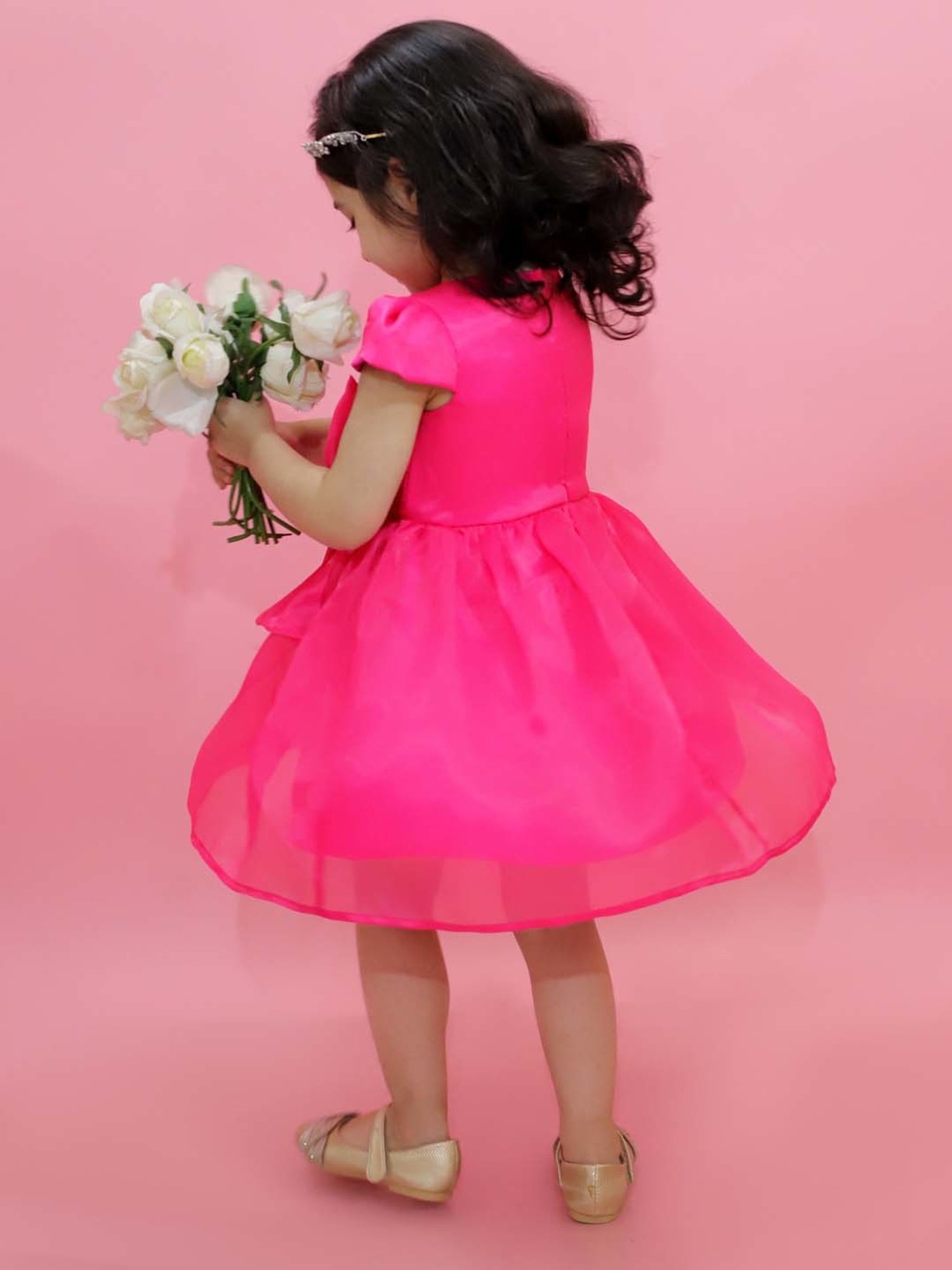 KidsDew Kids Fuchsia Pink Applique Dress
