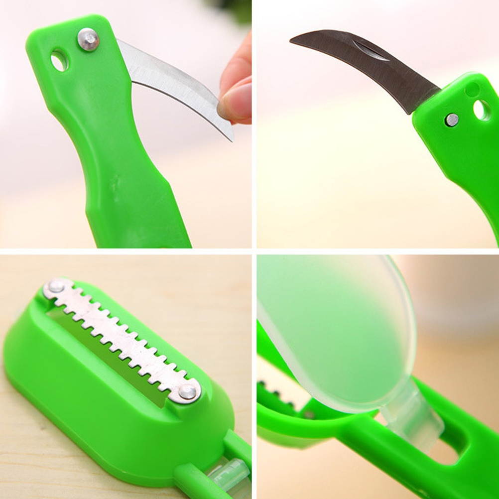 Fish Scales Remover Fish Skin Scraper Fishing Peeler Kitchen Helper (Green)