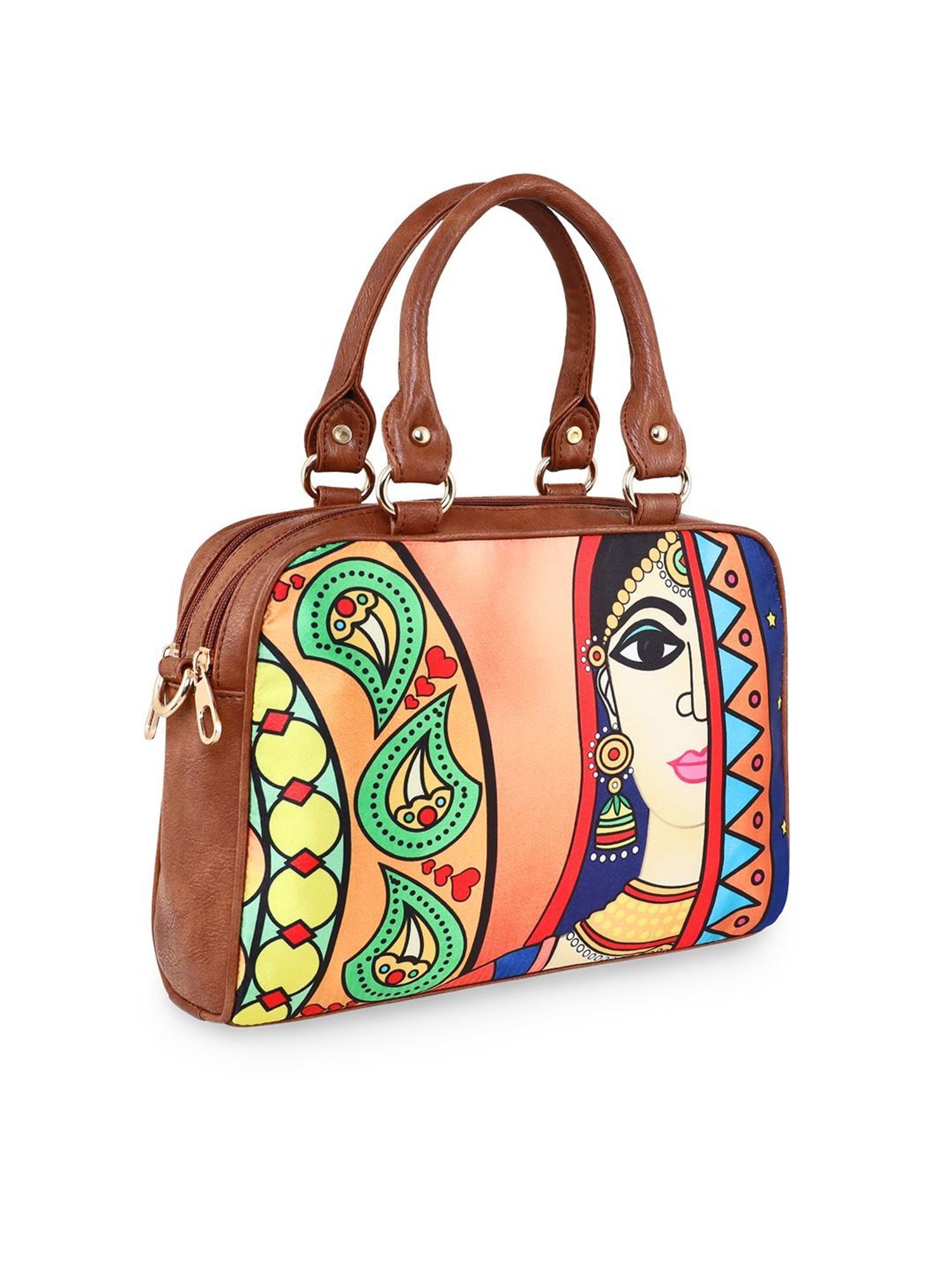 Sabhyata Multicolor Printed Medium Satchel Handbag