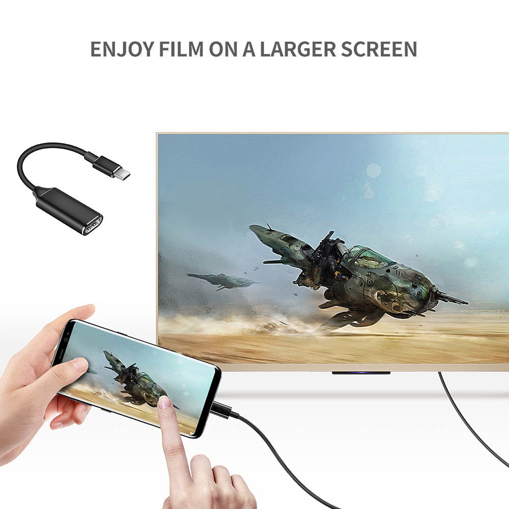 USB C to HDMI 4K Video Adapters, Type-C to HDMI Adapter Compatible with New Generation of Notebooks, Mobile Phones, Tablets, etc.