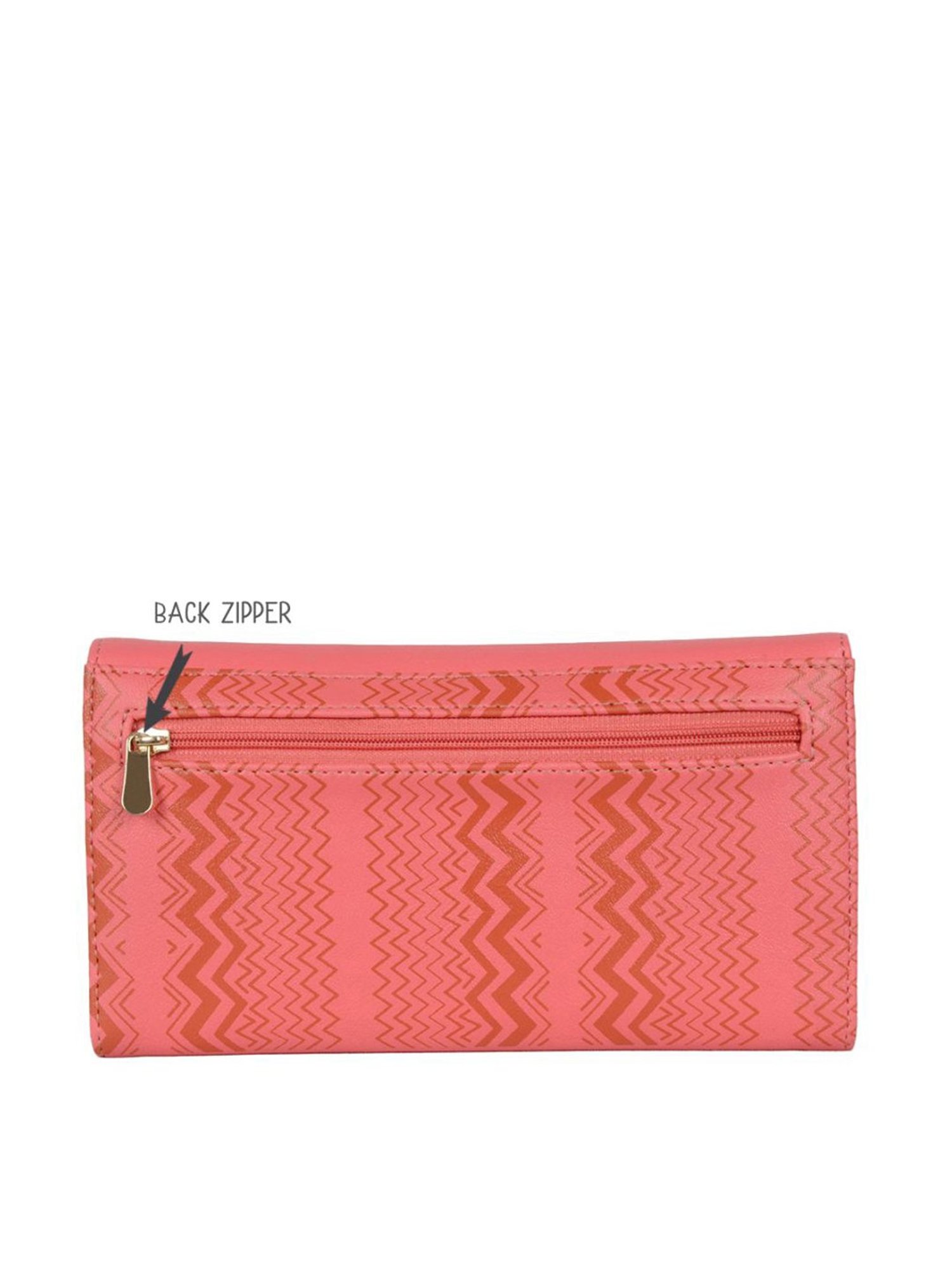Baggit Pink Printed Tri-Fold Wallet for Women