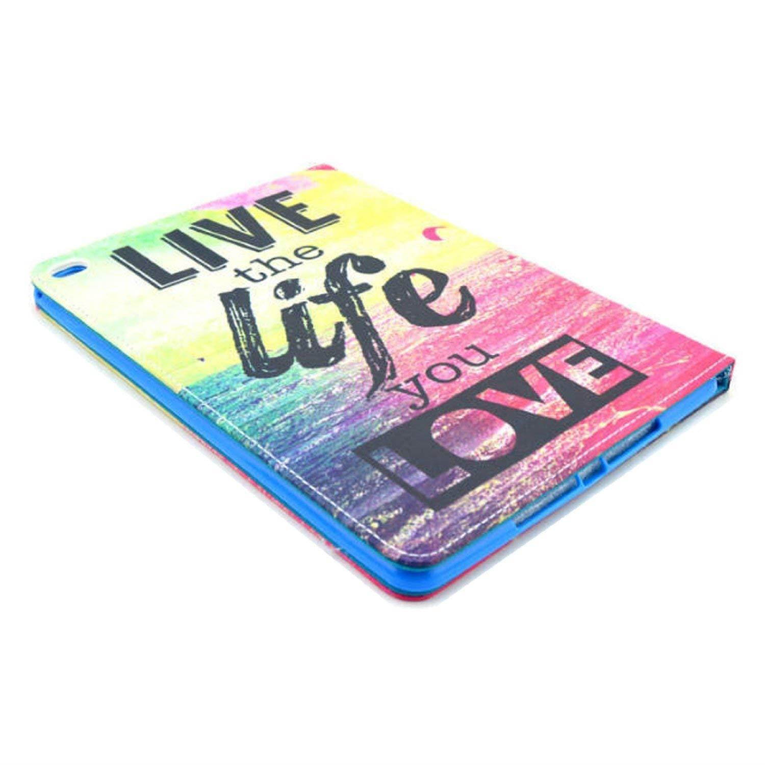 Newshine  Premium PU Leather Magnetic with Card Slots, Pocket Case Cover with [Auto Sleep/Wake Feature] for Apple iPad Air (Love Life)