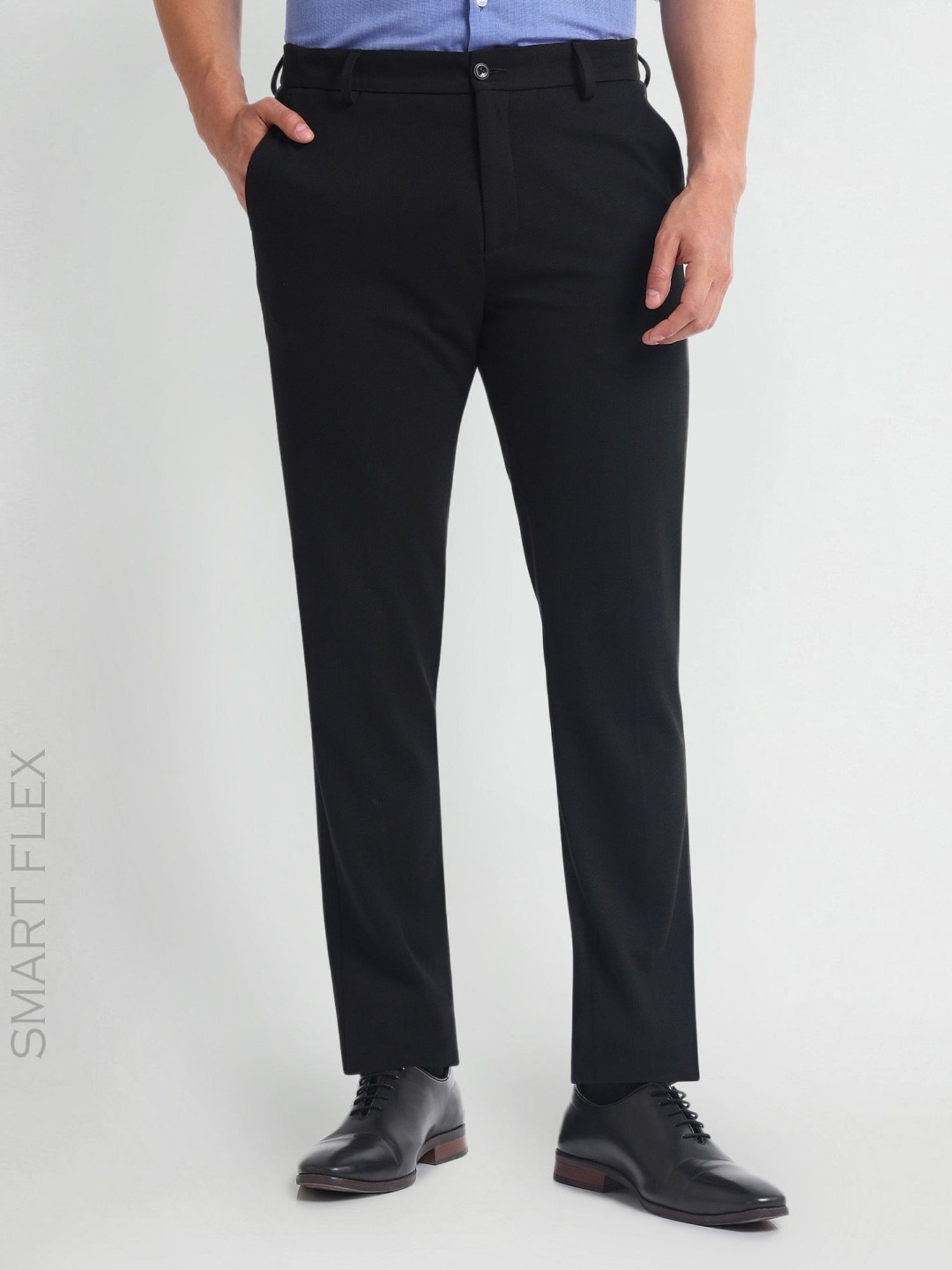 Arrow Newyork Black Slim Fit Trousers