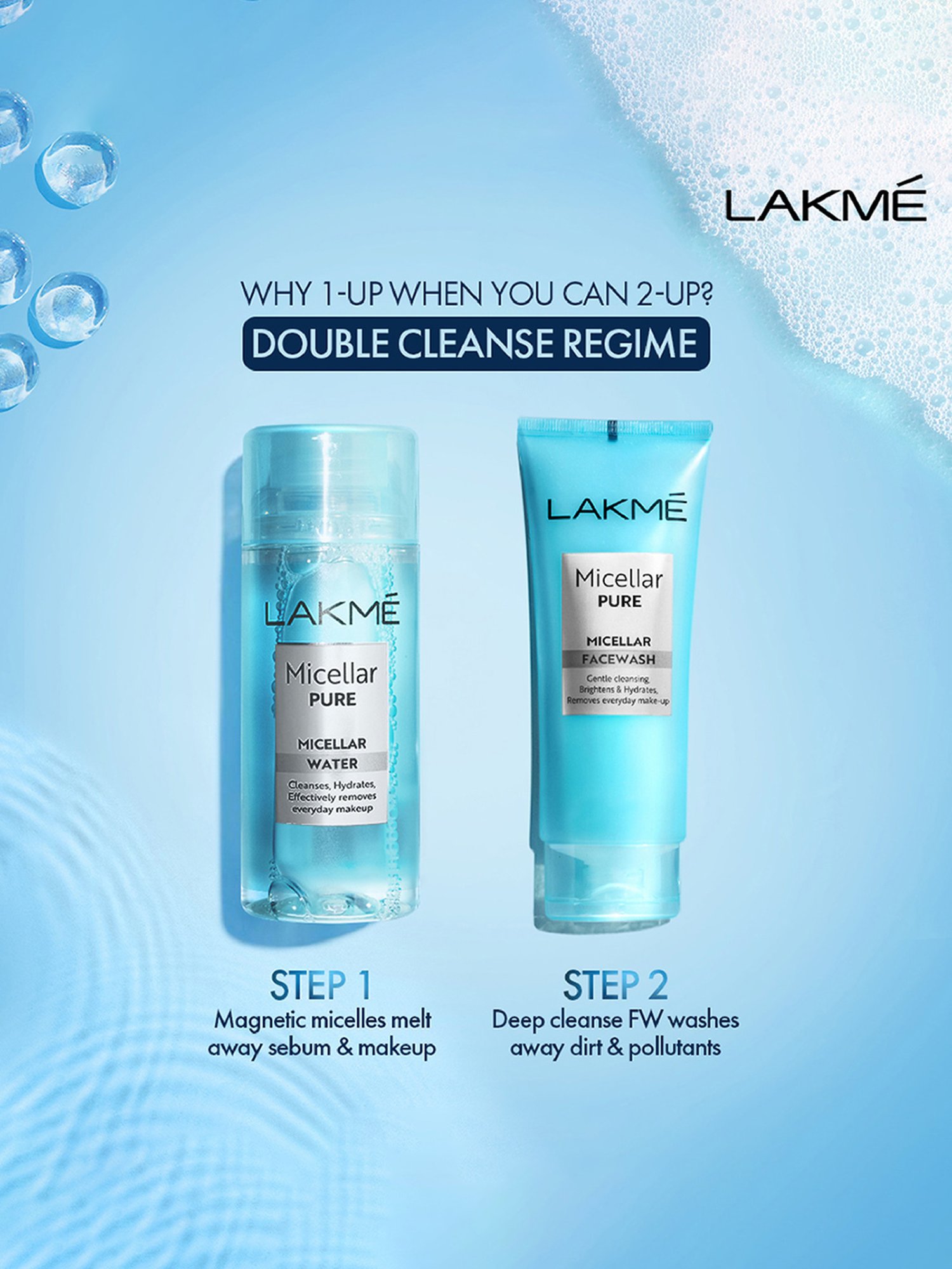 Lakme Micellar Pure Water for Makeup Removal - 100 ml