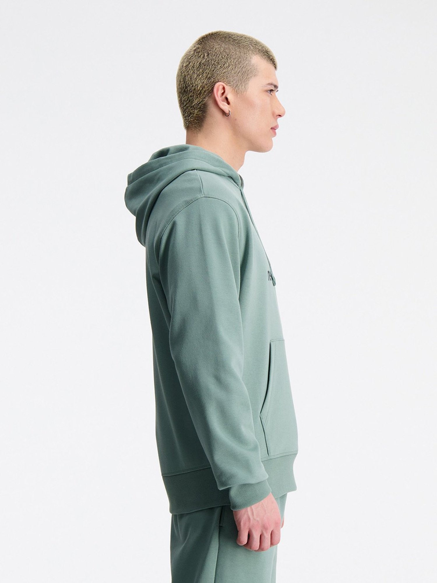 New Balance Green Comfort Fit Logo Print Hooded Sweatshirt