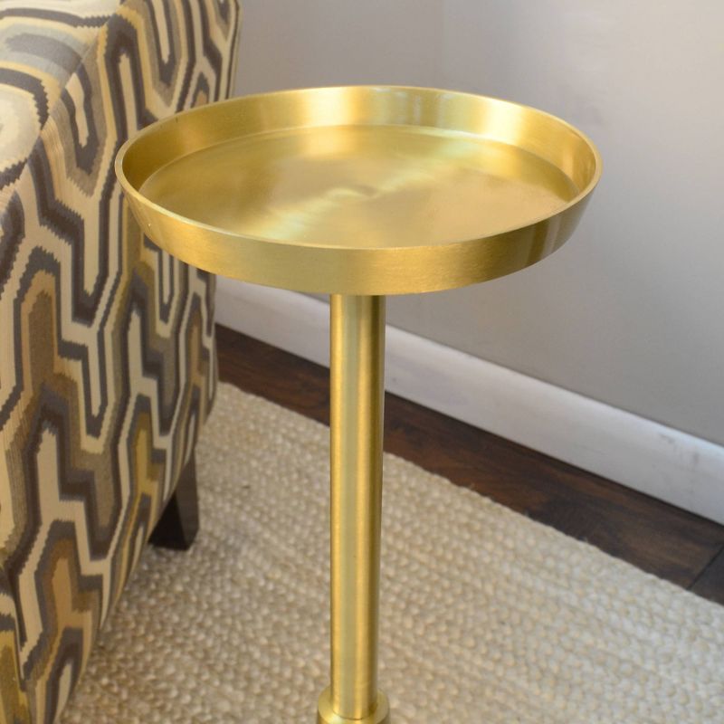 Barclay Small Drink Accent Table Gold - Carolina Chair & Table