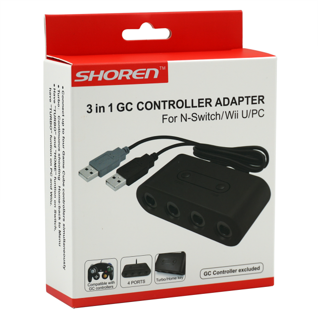 4-Port GC Controller Adapter For N-Switch/Wii U/PC