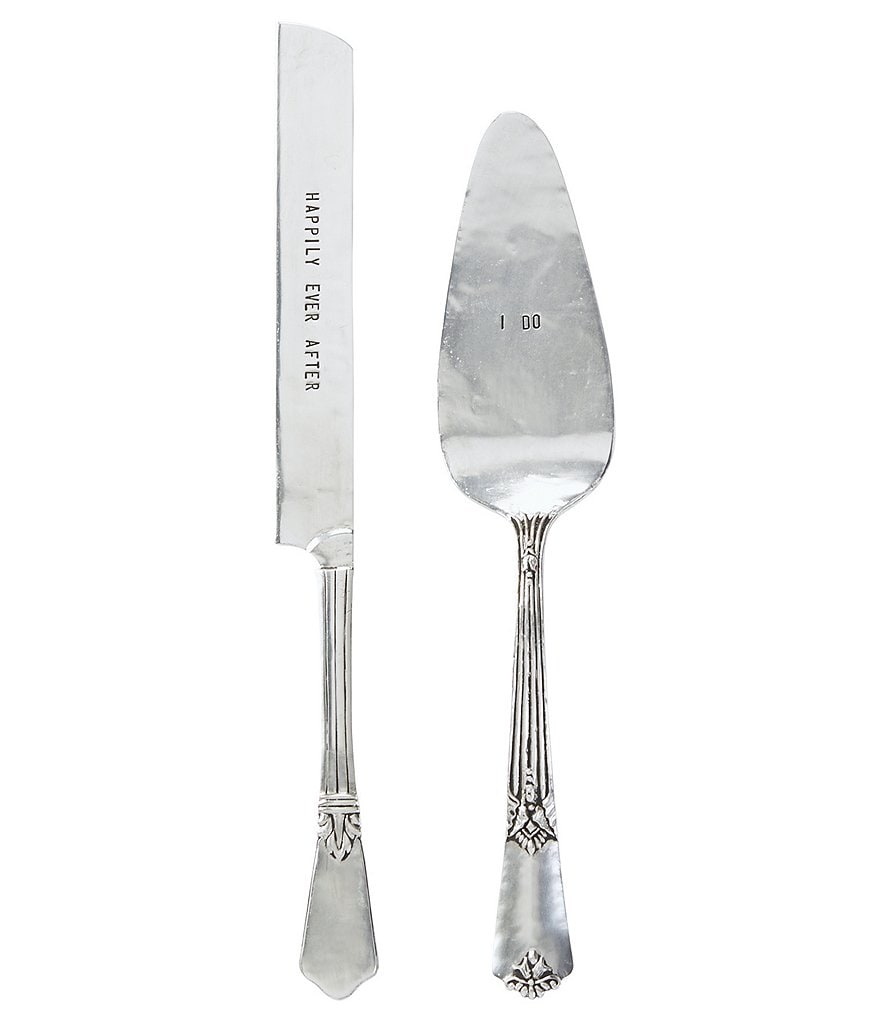 Mud Pie Wedding I Do & Happily Ever After Cake Knife & Server Set