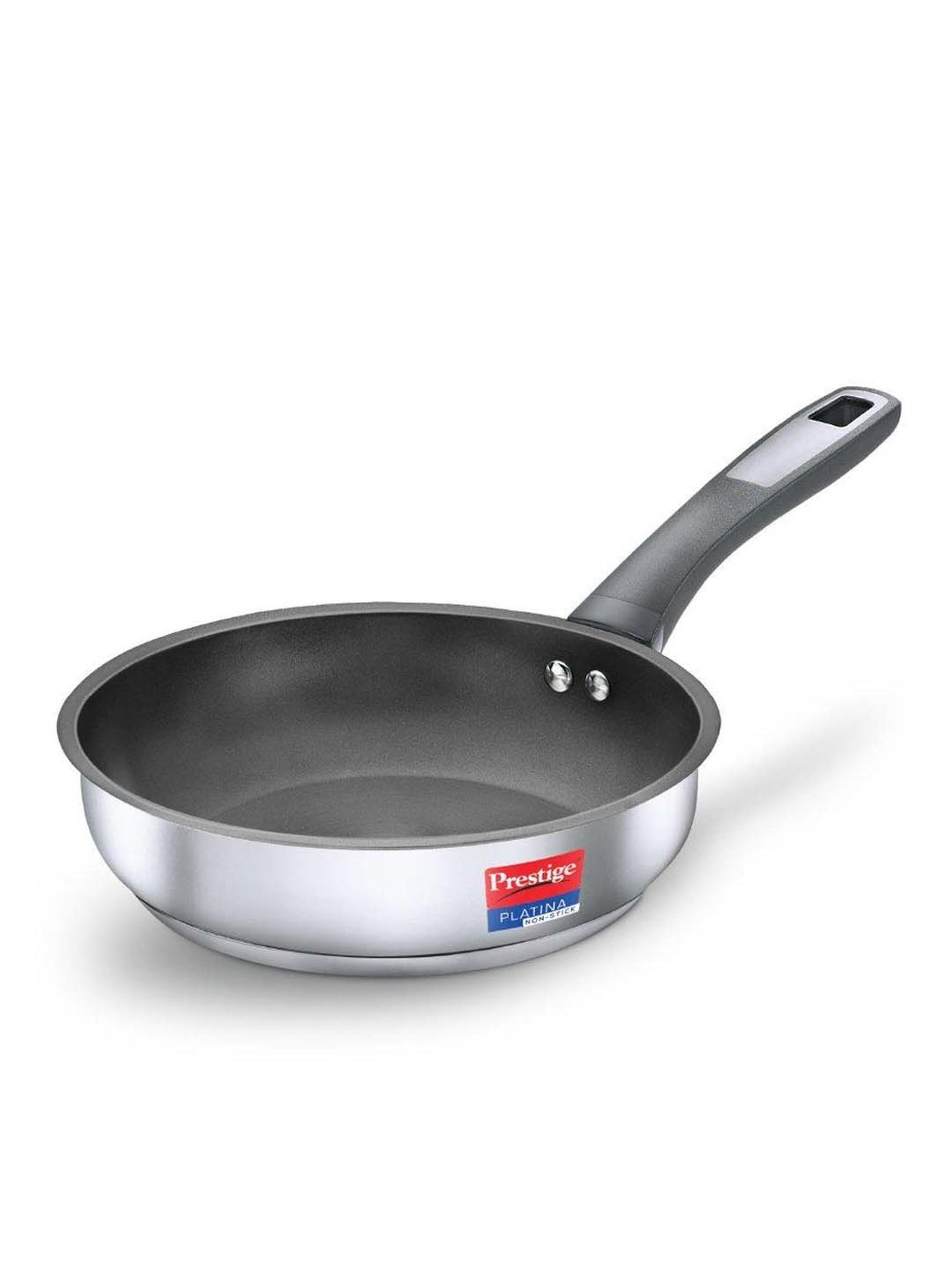 Prestige Silver & Black Stainless Steel 22 cm Non-Stick Platina Fry Pan (1.25 L) - Set of 1