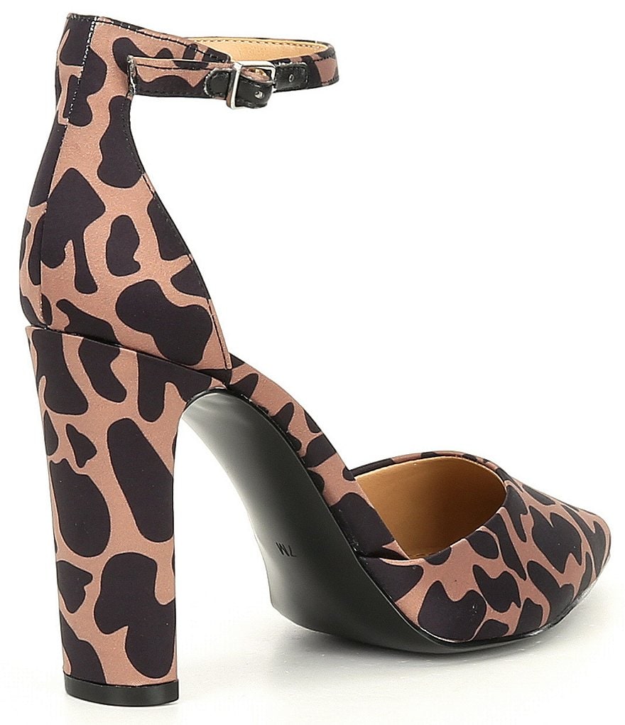 Gibson & Latimer Penny Giraffe Print Block Heel Pumps